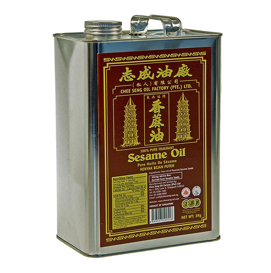 Huile de sésame Asia, pure, foncée, issue de graines de sésame torréfiées, 3215 litres - huile biologique, non raffinée, pour applications culinaires