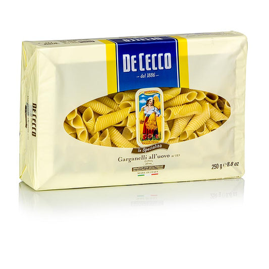 De Cecco Garganelli pâtes aux oeufs, no 115, 250 g, pâtes italiennes authentiques