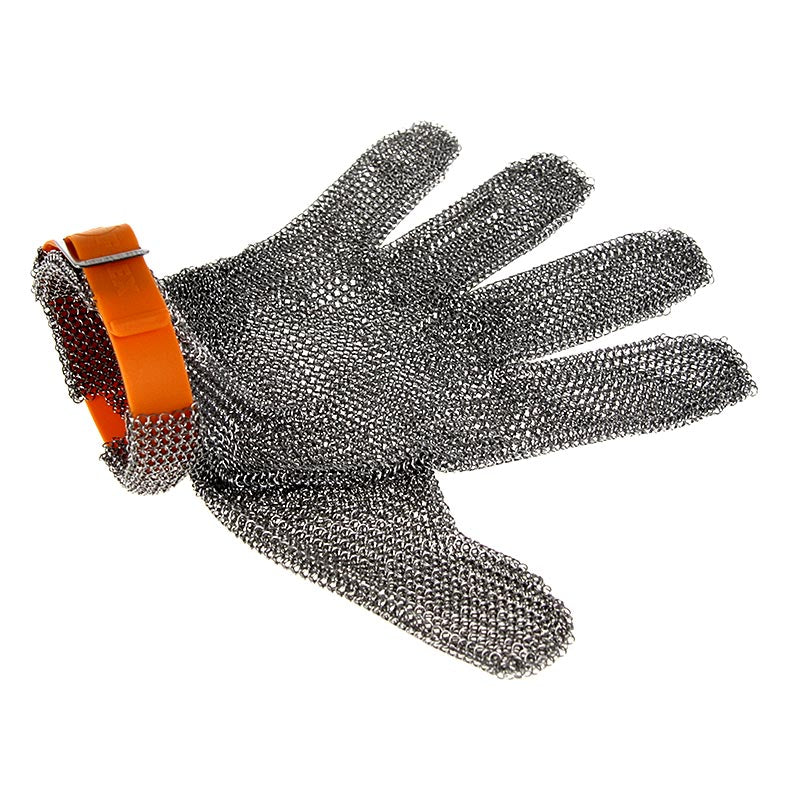 Gant d'huître Euroflex - gant de chaîne, taille XL (4), orange, 1 pièce - gant de protection pour la manipulation d'objets pointus lors du travail avec des poissons et des crustacés