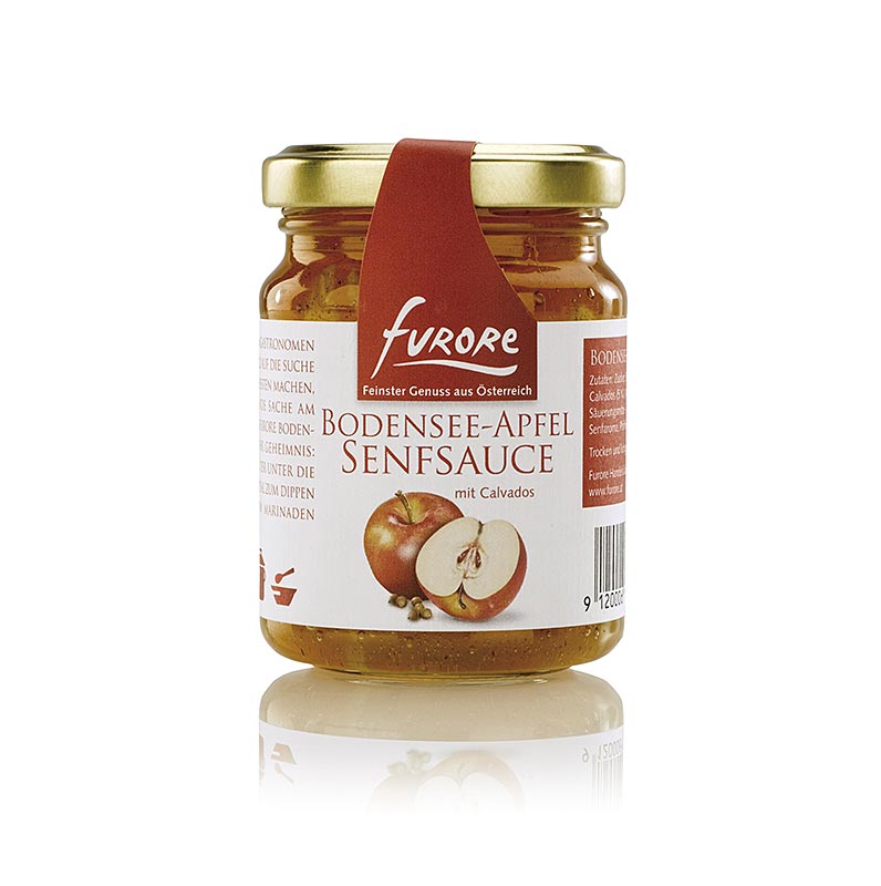 Bouteille de 130 ml de sauce aux pommes et à la moutarde de Furore au Calvados