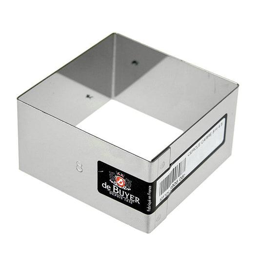 Cadre deBUYER en acier inoxydable, carré de 8 x 8 cm, hauteur 4,5 cm, 1 pièce