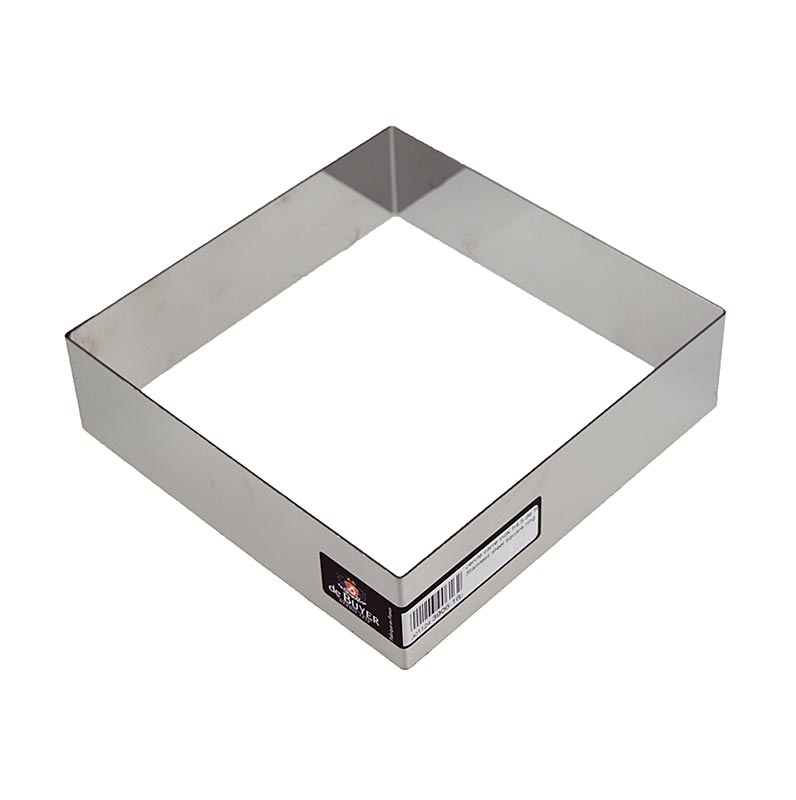 deBUYER cadre carré en acier inoxydable avec dimensions 16 x 16 cm et hauteur 45 cm, 1 pièce