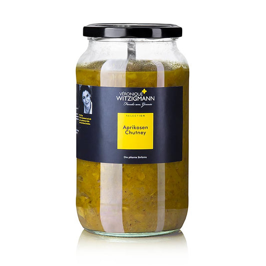 Chutney d'abricots en bocal de 900 ml, délicieuse sauce fruitée sucrée et acidulée