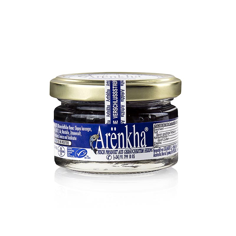 Caviar Arënkha (anciennement Avruga/Harenga), à base de hareng fumé, 55 g - Alternative luxueuse au caviar traditionnel, à base de hareng fumé de haute qualité