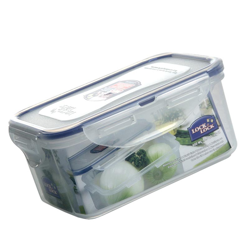 Boîte fraîcheur Lock & Lock, 600 ml, rectangulaire 151x108x69mm, 1 pièc - récipient hermétique en plastique pour la conservation des aliments