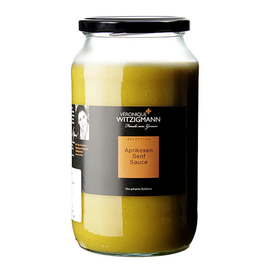 Sauce abricot-moutarde, 900 ml - Une délicieuse sauce fruitée avec un soupçon de moutarde, parfaite pour une variété de plats.