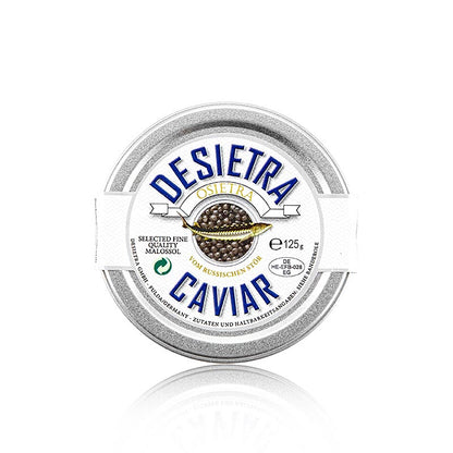 Luxueux caviar Desietra Osietra de 125 g provenant d'Acipenser gueldenstaedtii dans l'aquaculture allemande
