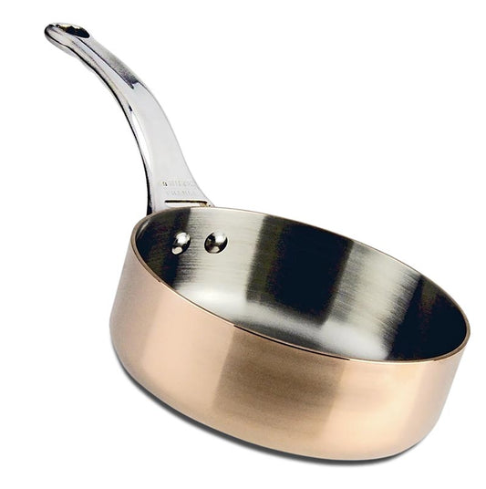 deBUYER Sauteuse à induction Prima Matera, diamètre 16 cm, en cuivre et acier inoxydable, ustensile de cuisine de haute qualité pour une utilisation culinaire polyvalente