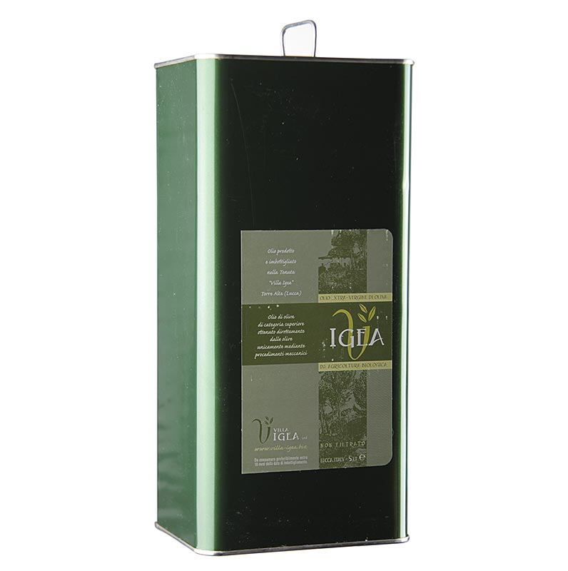 Huile d'olive extra vierge biologique, bouteille de 5 litres, produite à Villa Igea, Ponte del Giglio, Igea