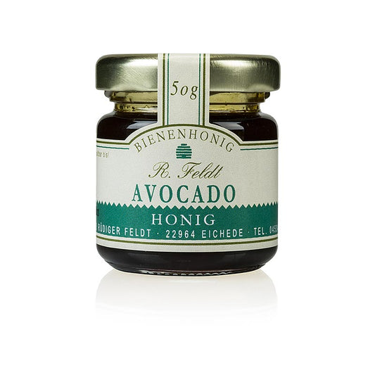 Miel d'avocat mexicain dans un pot de 50g avec un léger goût de prune.