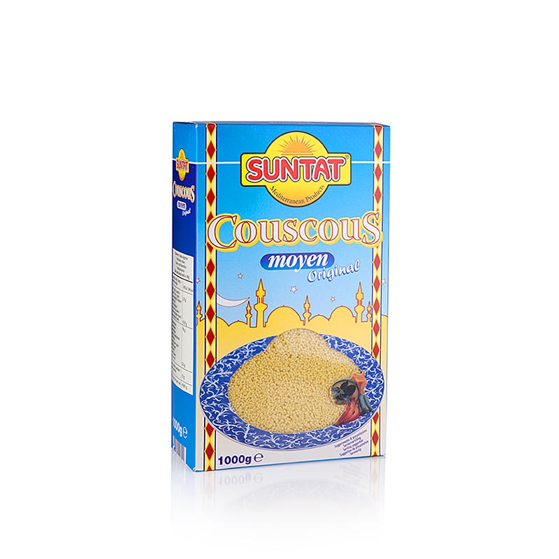 Couscous de taille moyenne avec un temps de cuisson rapide de 5 minutes, emballé dans un sac de 1 kg