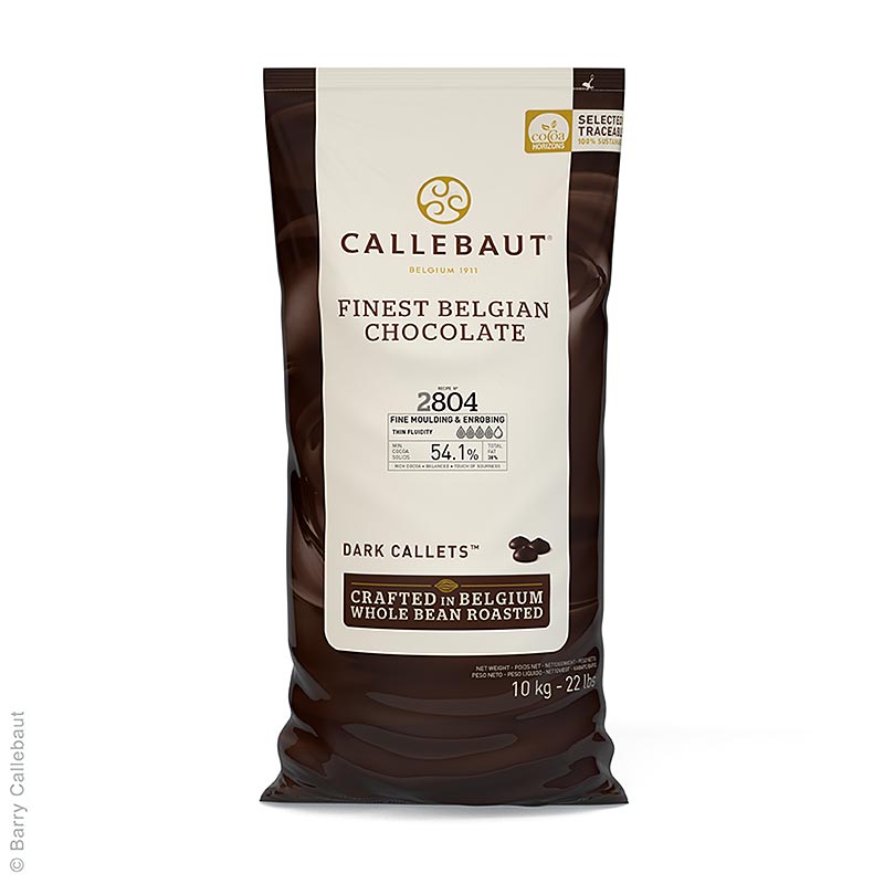 Sac de 10 kg de callets de chocolat noir liquide fin avec 54% de cacao