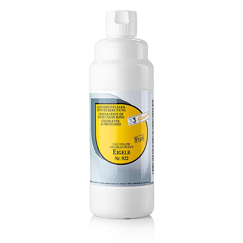 Colorant liquide plus, jaune d'oeuf, 922, Dreidoppel, 1 l - colorant liquide de haute qualité pour la préparation des aliments et la pâtisserie