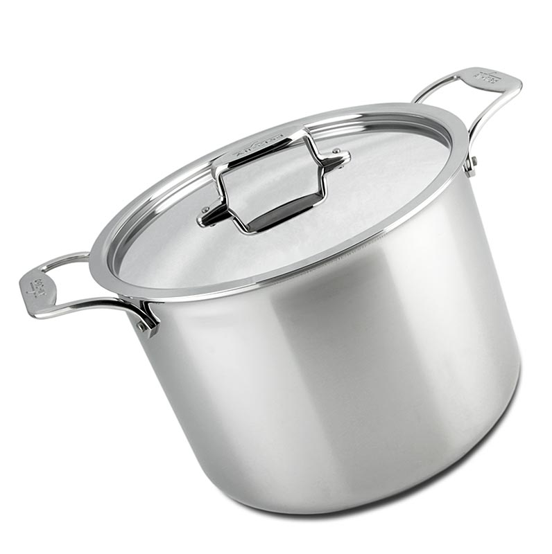 All-Clad meat/vegetable pan, D5 series, with lid- induction, ø 267cm, 114 L, 1 st - Une poêle en acier inoxydable de haute qualité avec couvercle, adaptée à la cuisson par induction, d'un diamètre de 267 cm et d'une capacité de 114 L.