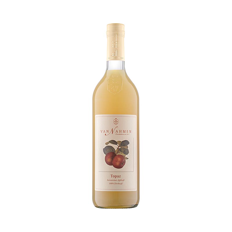Jus de pomme Topaz biologique de Van Nahmen, 100% jus direct, en bouteille de 750 ml