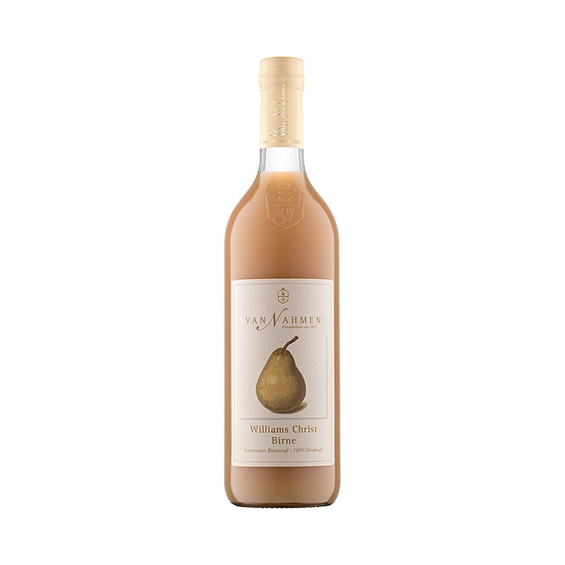 Van Nahmen - Jus de poire Williams Christ, 100% jus direct, 750 ml - délicieux et pur jus de poire Williams Christ dans une élégante bouteille de 750 ml.