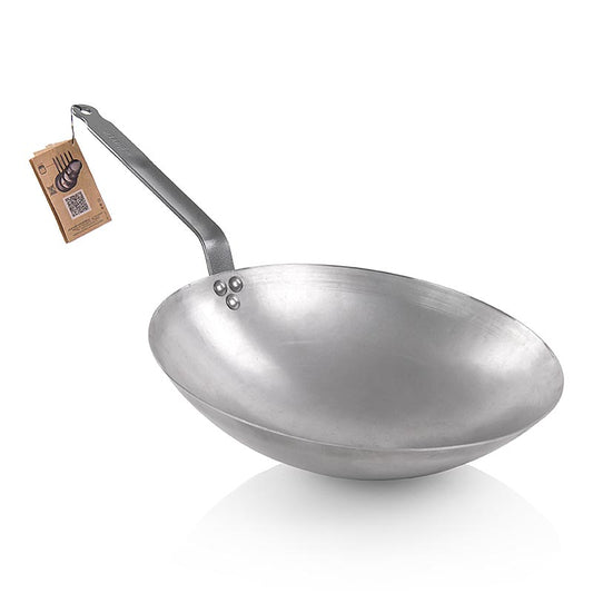 deBUYER Wok à induction Carbone Plus, en acier, d'un diamètre de 355 cm et d'une hauteur de 9 cm, vendu en 1 pièce