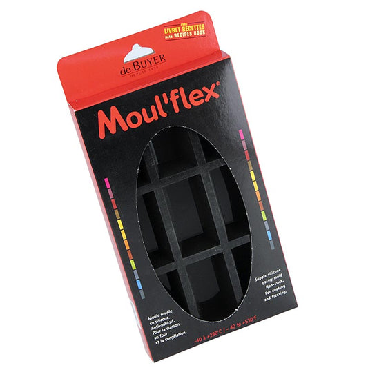 deBUYER Moule à pâtisserie Moul'flex comprenant 9 moules rectangulaires, chacun mesurant 3x8cm et 3cm de haut, avec des dimensions totales de 175x30cm, pour la préparation de délicieuses gâteries maison, 1 pièce