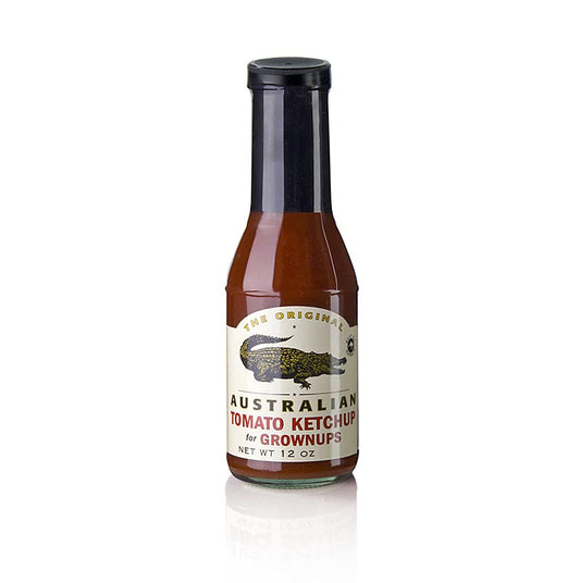 Australian tomato ketchup, light jalapeno spicy, The Original, 355 ml - image du produit montrant une bouteille de 355 ml de ketchup épicé d'origine australienne