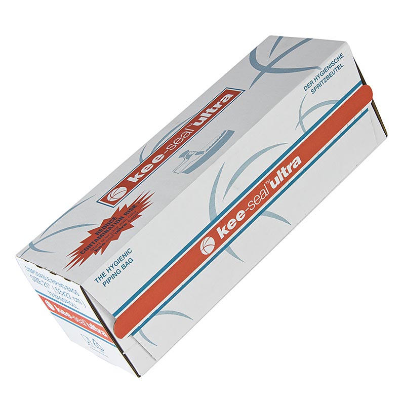 Pochettes à douille jetables oblongues de 53 cm avec Kee-Seal Ultra, grip supplémentaire et distributeur, paquet de 72 pour la cuisson et la décoration de gâteaux et de pâtisseries