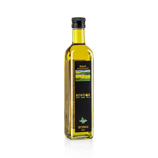 500 ml d'huile de colza Bondor, pressée à froid et produit végétalien pour les végétaliens