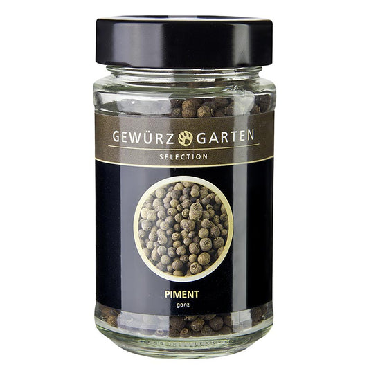 Paquet de 80g de piment de la Jamaïque Gewürzgarten, également connu sous le nom de piment entier, idéal pour assaisonner les viandes et les légumes.
