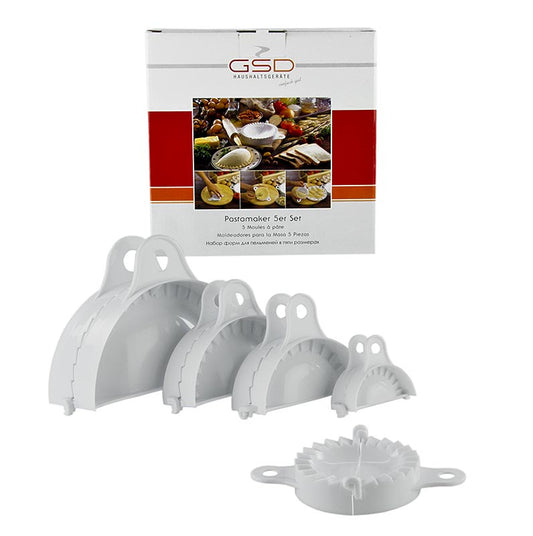 Moules en plastique pour faire des raviolis, des Maultaschen, des pizzas, des calzones, etc., 5 pièces