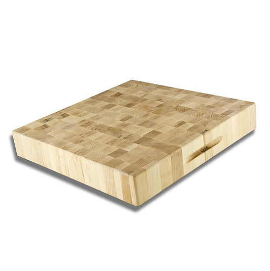 Planche à découper carrée en érable de Boos Blok, 46x46x75cm, adaptée à un usage professionnel
