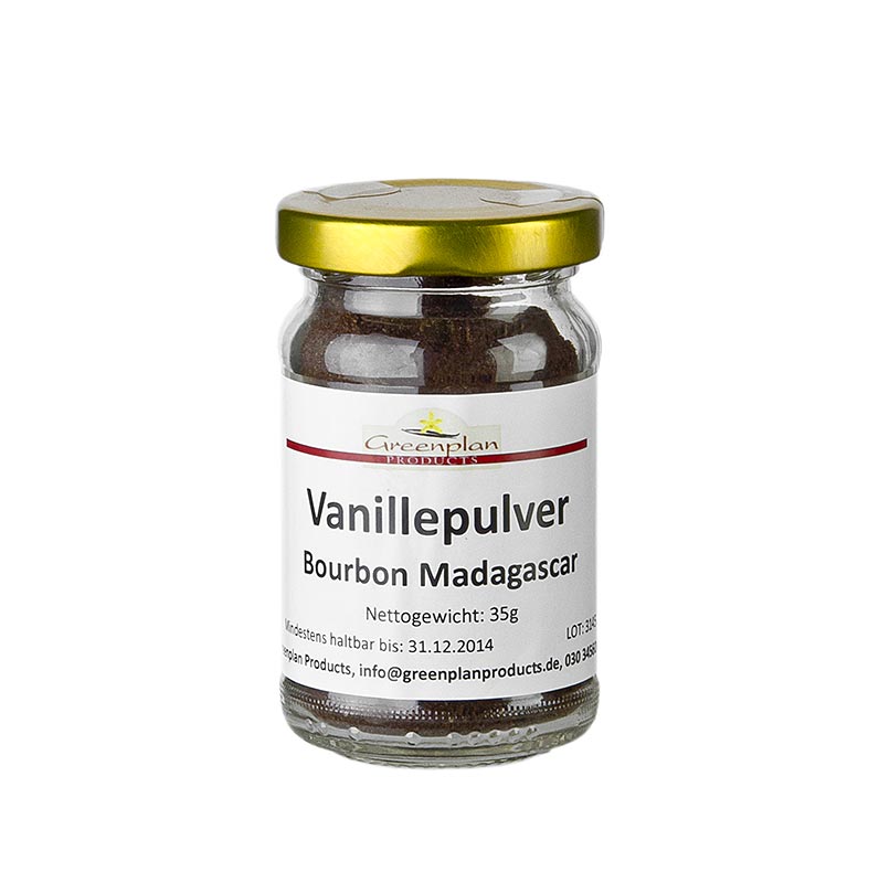 Vanille Bourbon moulue de Madagascar, 35 g, de Greenplan - une vanille de haute qualité