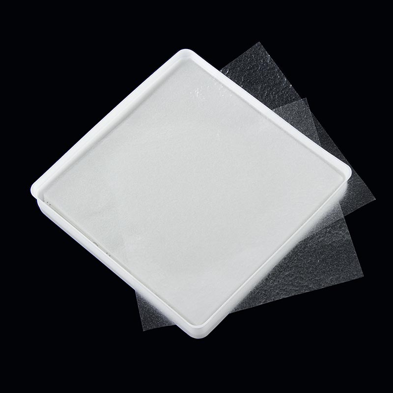 Gaufrettes carrées transparentes en fécule de pomme de terre, mesurant chacune 9x9cm, emballées dans un lot de 200 pièces