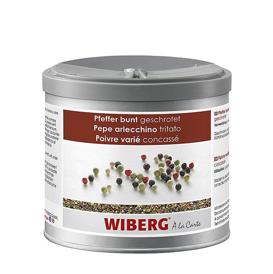Poivre coloré Wiberg moulu en paquet de 290 g, idéal pour assaisonner divers plats.