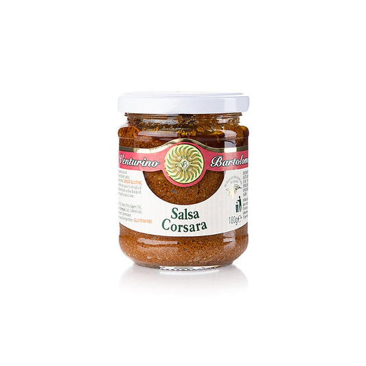 Alt text : Purée de tomates corses - Salsa Corsara, Venturino, 180 g - délicieuse purée de tomates de Venturino à la saveur corse unique