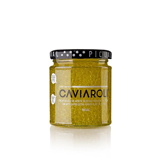 Pot de 200 g de caviar à l'huile d'olive Caviaroli®, petites perles d'huile d'olive extra vierge, jaune