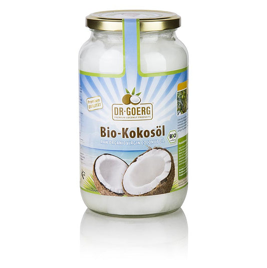 Huile de coco DrGoerg, BIO, 1 litre - Huile de coco biologique de haute qualité, pressée à froid