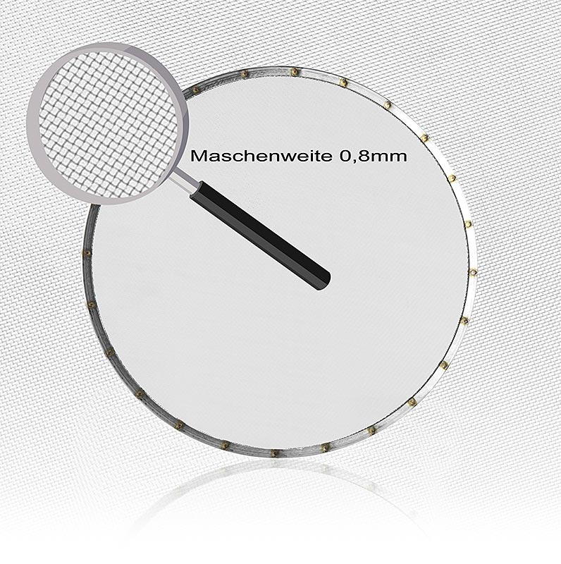 Tamis de remplacement pour le tamis (Art35345) avec un diamètre de 30 cm et des mailles de 0,8 mm, 1 pièce