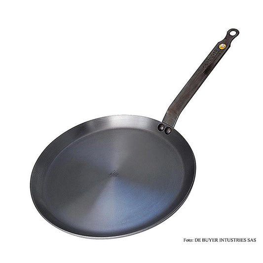 deBUYER Mineral B Element iron pan Pancake, ø 26cm, 1.5cm high, 1 piece - Poêle durable et polyvalente de 26cm de diamètre pour la cuisson de délicieuses crêpes