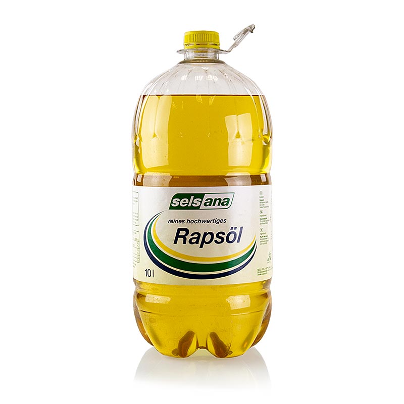 Huile de colza (huile végétale), bidon de 10 litres, selsana, 10 l - Grand bidon de 10 litres d'huile de colza selsana, idéale pour la cuisson et la friture.