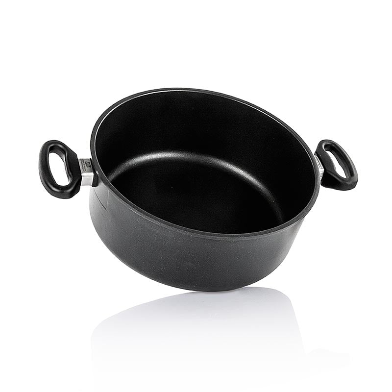 Rôtissoire de AMT Gastroguss, adaptée à l'induction, d'un diamètre de 28cm et d'une hauteur de 11cm, livrée en 1 pièce