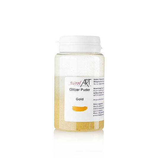 Poudre pailletée, or brillant, Sweet Art, 25 g - poudre pailletée or brillant de la marque Sweet Art, idéale pour la décoration de gâteaux et autres sucreries