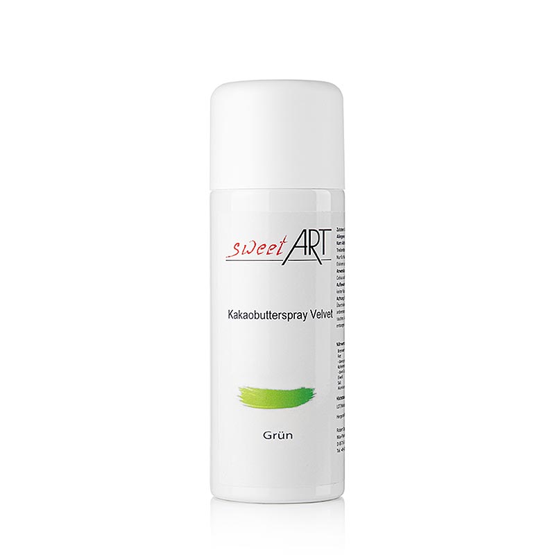 Spray au beurre de cacao, avec effet velours dans la couleur verte par Sweet Art, 400 ml