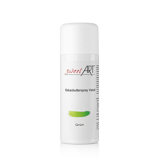 Spray au beurre de cacao, avec effet velours dans la couleur verte par Sweet Art, 400 ml