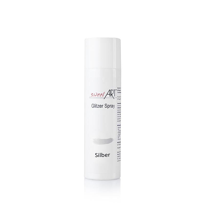 Spray pailleté, argent brillant, Sweet Art, 250 ml pour créer des effets argentés étincelants et brillants
