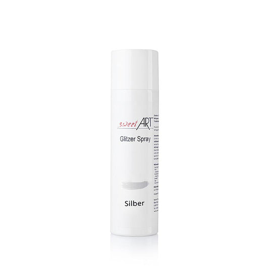 Spray pailleté, argent brillant, Sweet Art, 250 ml pour créer des effets argentés étincelants et brillants
