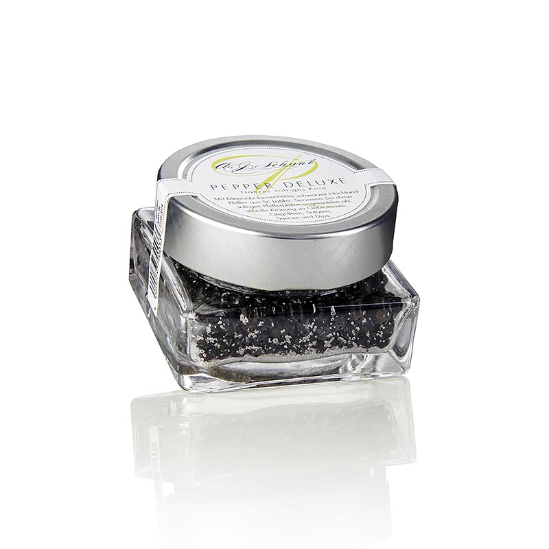 Poivre noir en grains, fermenté avec du sel marin, marque PEPPER DELUXE, 80 g