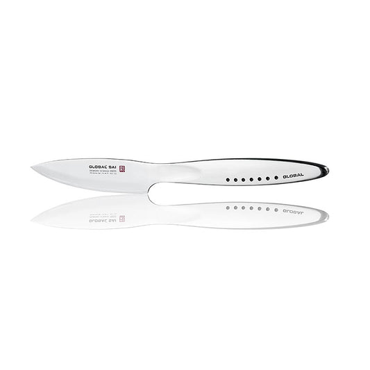 Global SAI-T01 couteau à steak, 11.5cm, 1 pièce - Couteau à steak de 11.5cm en acier inoxydable avec manche ergonomique