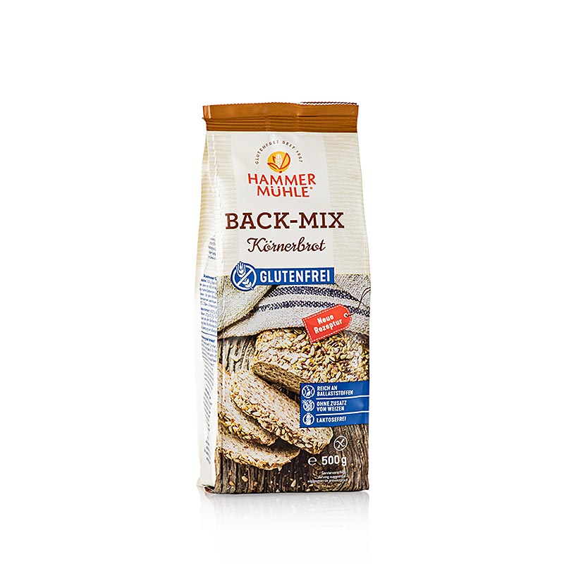 Mélange à pâtisserie sans gluten 500 g, idéal pour la préparation de pains aux céréales, Hammermühle