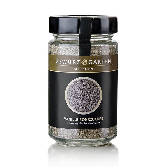 Sucre de canne vanillé Gewürzgarten bio à la véritable vanille de Madagascar, conditionné en sachet de 200g