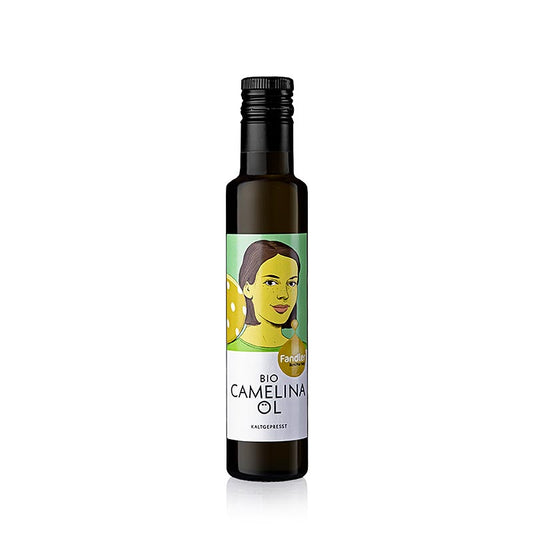250 ml d'huile de caméline biologique de Fandler, idéale pour la cuisine et la pâtisserie