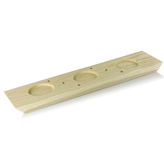 Porte-baguettes, convient pour 6 pains, comprend 3 creux de 6 cm de diamètre, dimensions 40x10 cm, 1 pièce