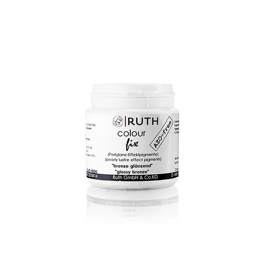 Alt text : Ruth 20g de colorant alimentaire bronze métallique avec paillettes pour un effet bronze brillant et scintillant